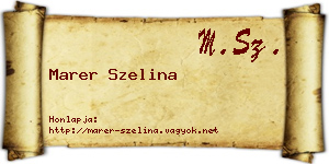 Marer Szelina névjegykártya